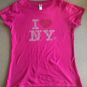 Pink i love ny tee shirt